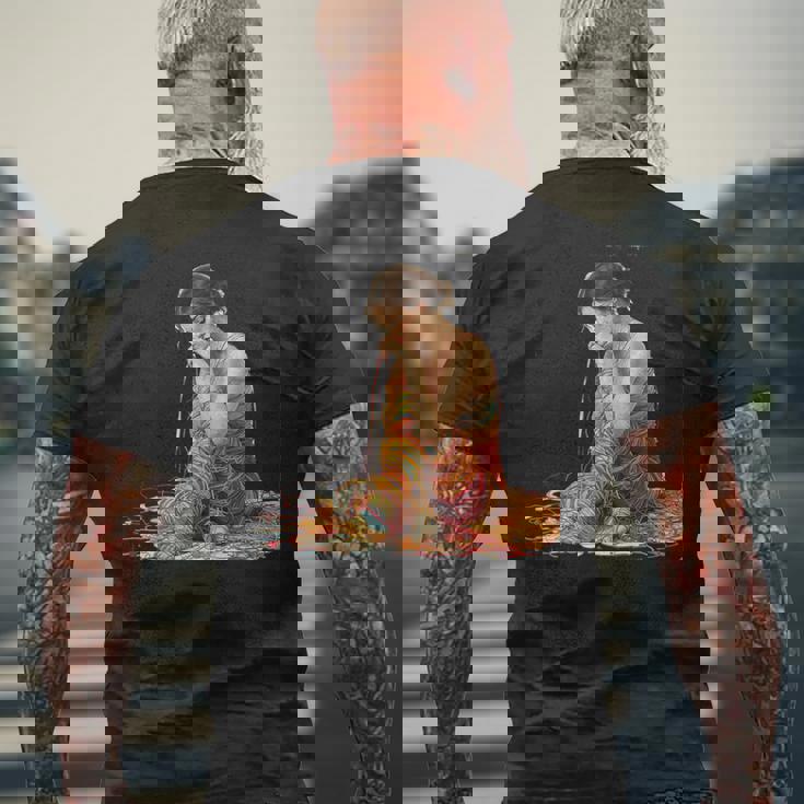 ファンタジー織りラップ糸 メンズTシャツ バックプリント 高齢者への贈り物