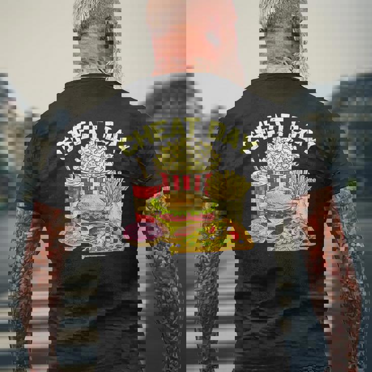 ファーストフード バーガー ピザ ドーナツ フィットネス ギフト スガロの日 メンズTシャツ バックプリント 高齢者への贈り物