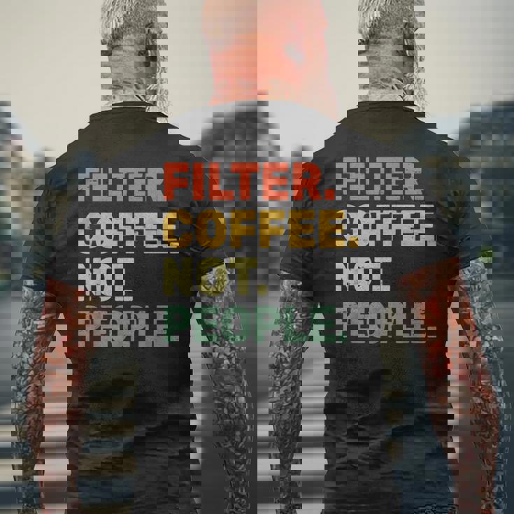 フィルターコーヒー Not People エスプレッソ バリスタ カフェ コーヒーオーバー メンズTシャツ バックプリント 高齢者への贈り物