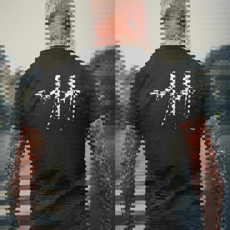 フィロ-フィクション-ニーチェ＆フロイト-映画パロディギフト メンズTシャツ バックプリント 高齢者への贈り物