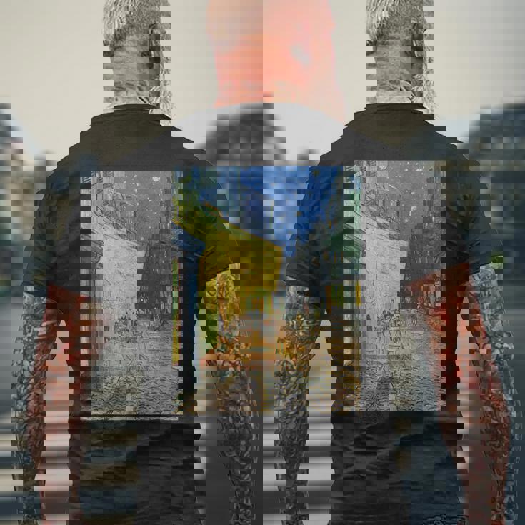 フィンセントファンゴッホの夜のカフェテラス メンズTシャツ バックプリント 高齢者への贈り物