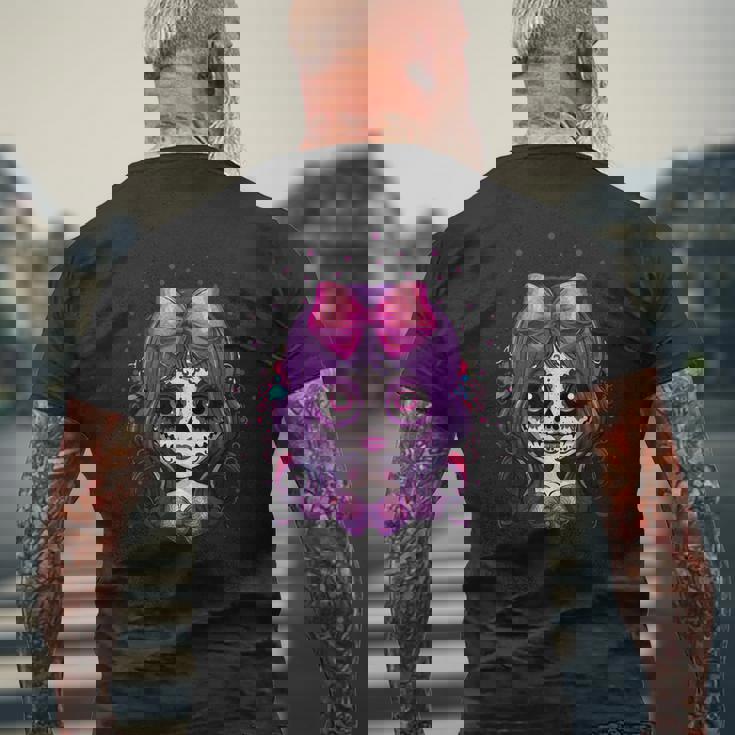 フェアリースケルトン 死者の日 Dia De Los Muertos ハロウィン メンズTシャツ バックプリント 高齢者への贈り物