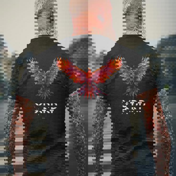 フェニックスxrp暗号通貨ボーイフレンドガールフレンド メンズTシャツ バックプリント 高齢者への贈り物