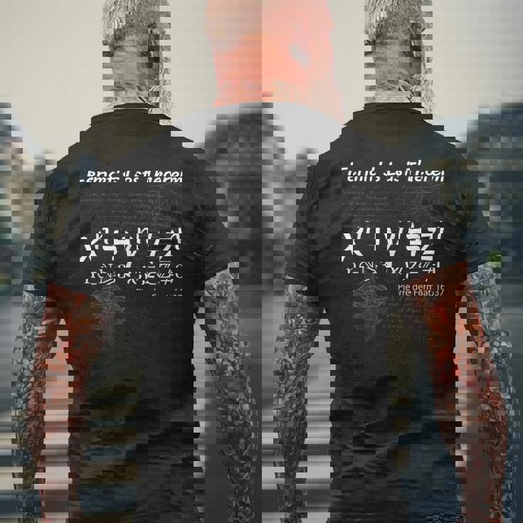 フェルマーの最終定理による設計 メンズTシャツ バックプリント 高齢者への贈り物