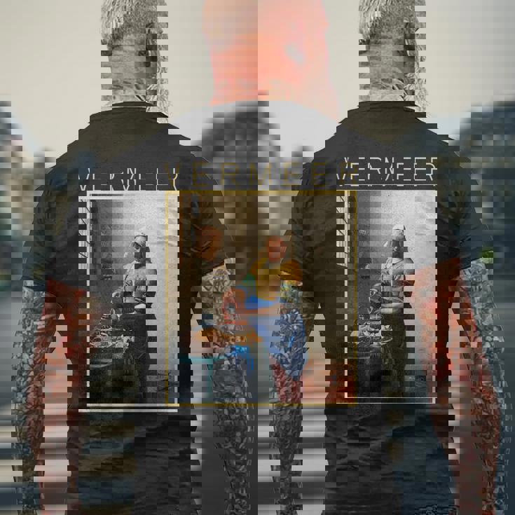 フェルメール 面白いtシャツ アート 牛乳を注ぐ女 絵画 メンズ レディース 面白い 服 美術 油彩画 メンズTシャツ バックプリント 高齢者への贈り物