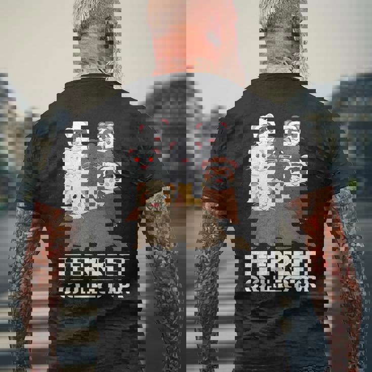 フェレット コレクター ファニー フェレット 恋人 メンズTシャツ バックプリント 高齢者への贈り物