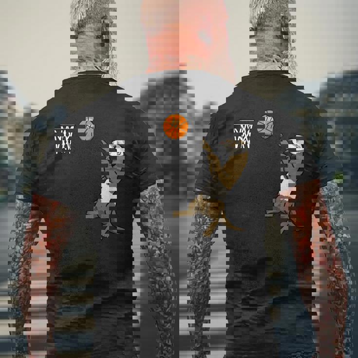 フェレット バスケットボール ボール スポーツ メンズTシャツ バックプリント 高齢者への贈り物