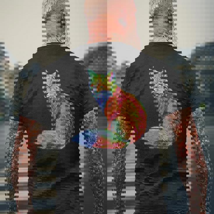 フォックス 賢いキツネ 森の動物たち メンズTシャツ バックプリント 高齢者への贈り物