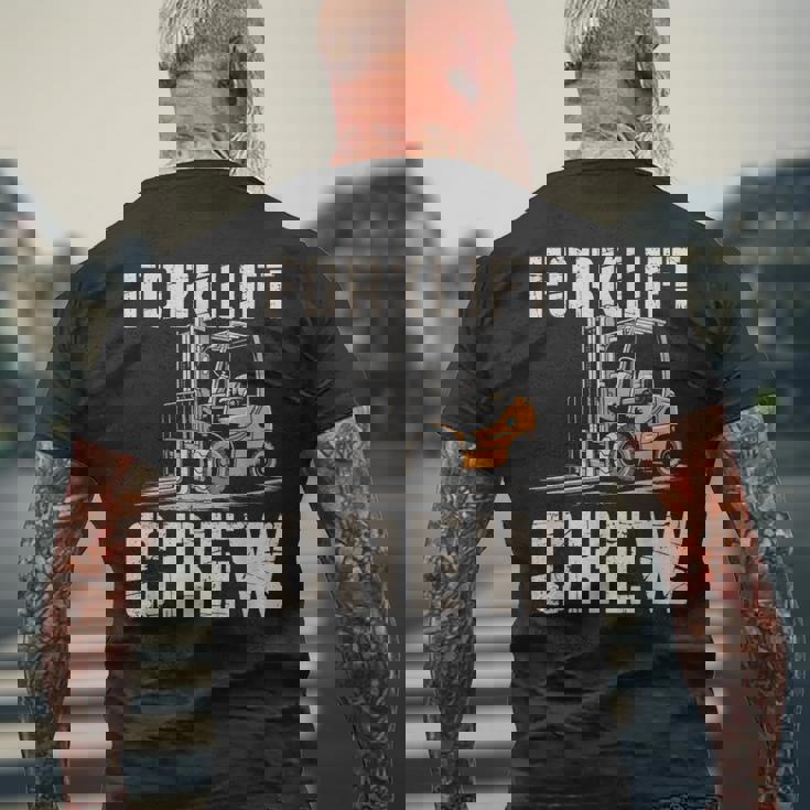 フォークリフト クルー ヴィンテージ 倉庫 作業員 倉庫 メンズTシャツ バックプリント 高齢者への贈り物