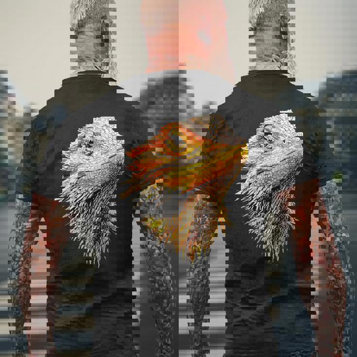 フトアゴヒゲトカゲ ポゴナ フトアゴヒゲトカゲ かわいいフトアゴヒゲトカゲ メンズTシャツ バックプリント 高齢者への贈り物