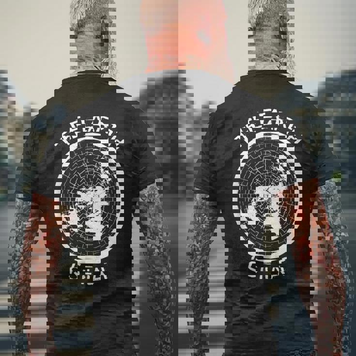 フラットアース メンズTシャツ バックプリント 高齢者への贈り物