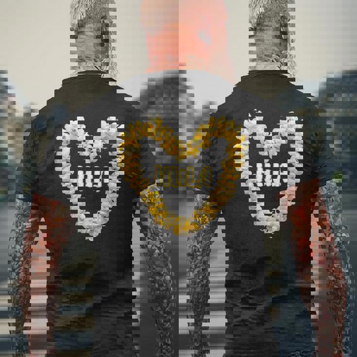 フラプルメリアハート レイダンサー ハワイ メンズTシャツ バックプリント 高齢者への贈り物