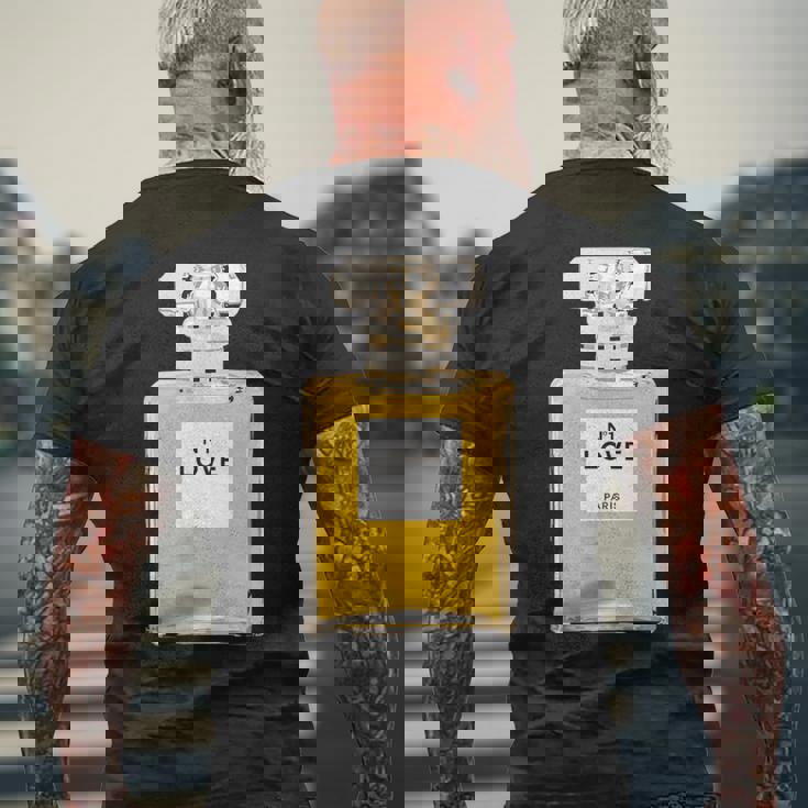 フランス香水ボトル メンズTシャツ バックプリント 高齢者への贈り物