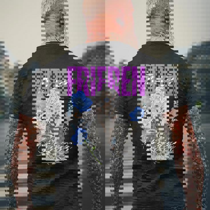 フリーレンと一緒にネモフィラの花園で冷やす時間 メンズTシャツ バックプリント 高齢者への贈り物