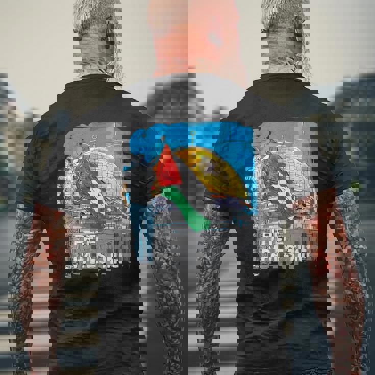 フリー・パレスチナ セーブ・ガザ メンズTシャツ バックプリント 高齢者への贈り物