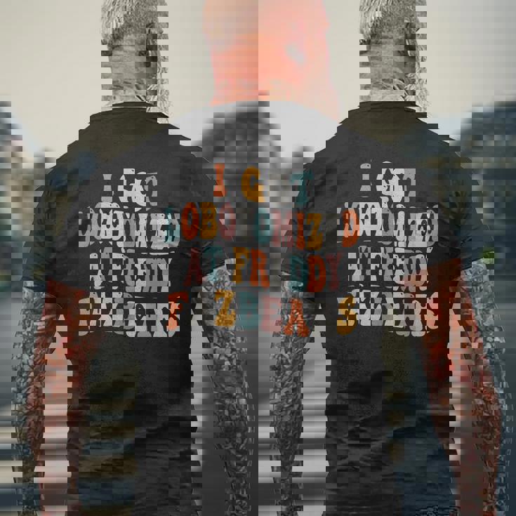 フレディ・フェイズベアーズのおもしろいミームでロボトミーされてしまった メンズTシャツ バックプリント 高齢者への贈り物