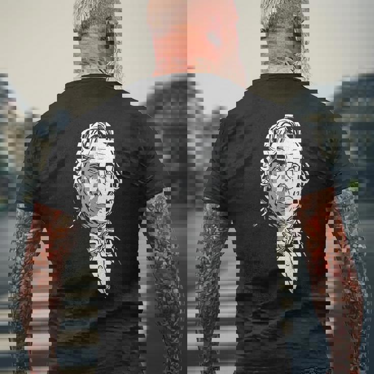 フレデリック・ショパン作曲家の肖像画 メンズTシャツ バックプリント 高齢者への贈り物