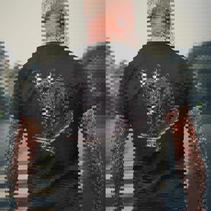 フレンチブルドッグ スケートボード メンズTシャツ バックプリント 高齢者への贈り物