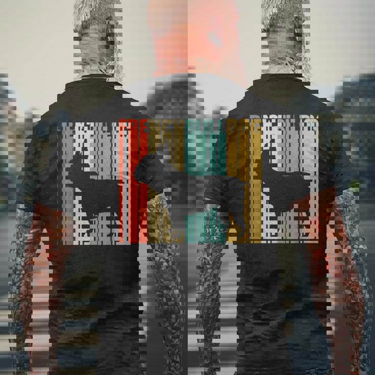 フレンチブルドッグ レトロ フレンチリー 犬 犬の飼い主 フレンチドッグ メンズTシャツ バックプリント 高齢者への贈り物