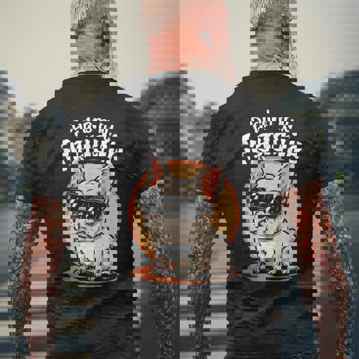 フレンチブルドッグしゃれ メンズTシャツ バックプリント 高齢者への贈り物