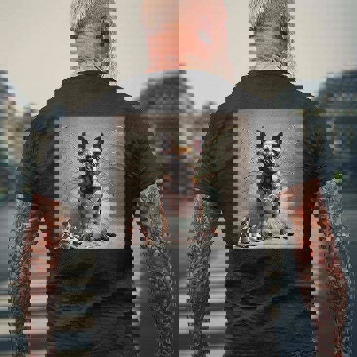 フレンチブルドッグシャツ バレリーナ バレエ愛好家 ダンサー フレンチー メンズTシャツ バックプリント 高齢者への贈り物