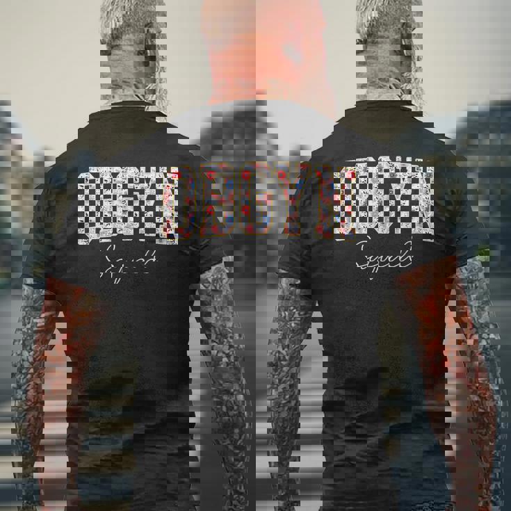 フローラルobgyn スクワッド 産科医 婦人科医 看護師 Ob Gyn メンズTシャツ バックプリント 高齢者への贈り物