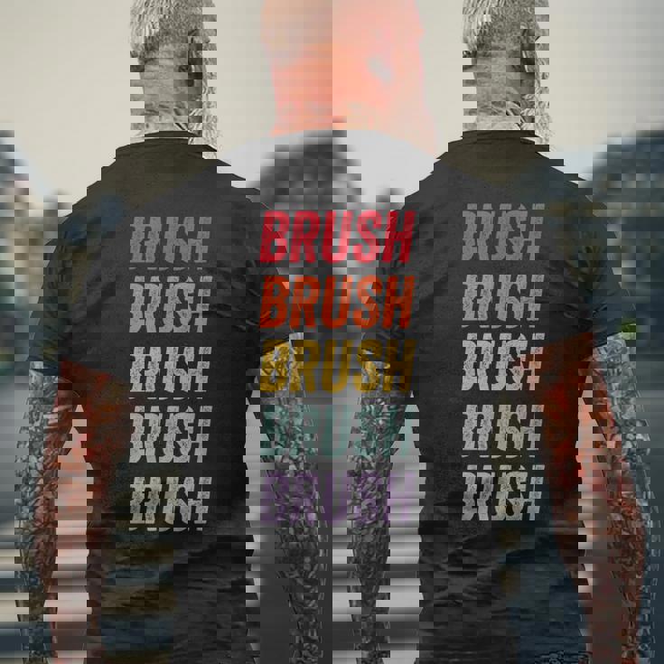 ブラシ メンズTシャツ バックプリント 高齢者への贈り物