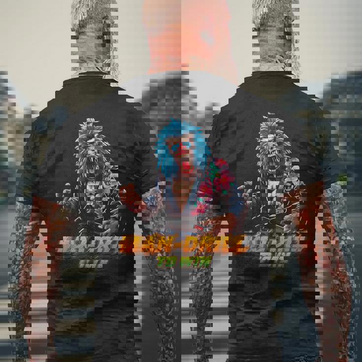 ブラジリアン柔術 マンドリルマスター ブラックベルト メンズTシャツ バックプリント 高齢者への贈り物