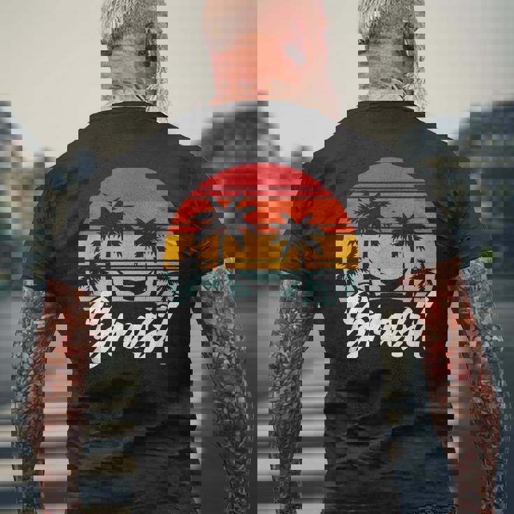 ブラジル ヴィンテージ バケーション ビーチ 海 夏 ブラジル メンズTシャツ バックプリント 高齢者への贈り物