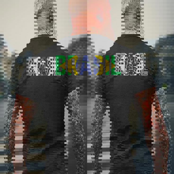 ブラジル国旗 ブラジリアンサッカーファン メンズ レディース ボーイズ ガールズ キッズ メンズTシャツ バックプリント 高齢者への贈り物