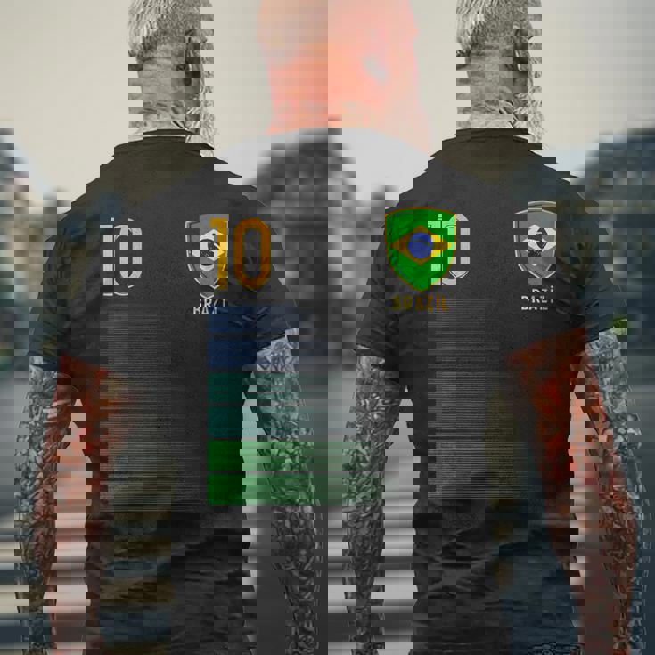 ブラジル国旗 ブラジルのプライド愛好家 メンズTシャツ バックプリント 高齢者への贈り物