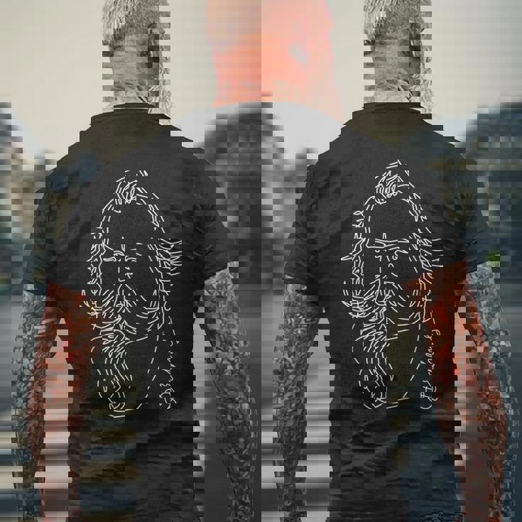 ブラームス 素晴らしい作曲家 クラシカル ポートレート ギフト メンズTシャツ バックプリント 高齢者への贈り物