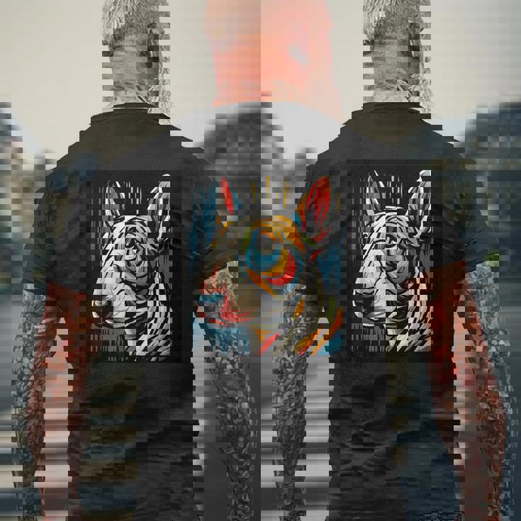 ブルテリア ミニチュア ブルテリア メンズTシャツ バックプリント 高齢者への贈り物