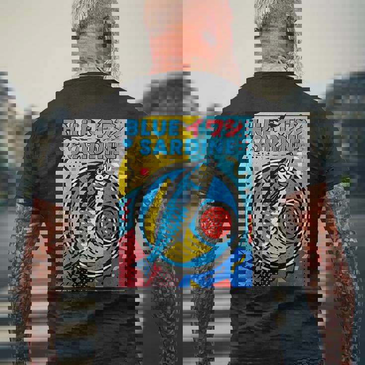 ブルーイワシ 和風メンフィススタイル メンズTシャツ バックプリント 高齢者への贈り物