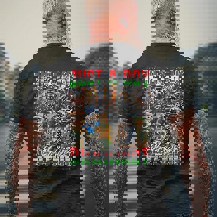 ブレインロットが大好きな少年 オールイタリアンブレインロットミーム メンズTシャツ バックプリント 高齢者への贈り物