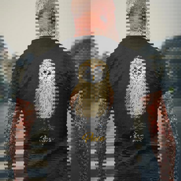 プエオ ハワイアンショートイヤーフクロウ メンズTシャツ バックプリント 高齢者への贈り物