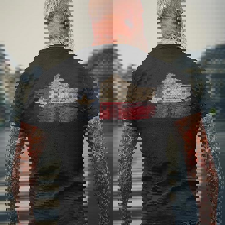 プラウドテキサスフラッグヴィンテージアラモ メンズTシャツ バックプリント 高齢者への贈り物