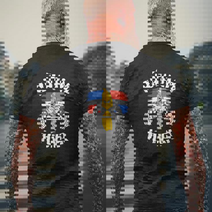 プラタノパワー ドミニカ共和国独立記念日 メンズTシャツ バックプリント 高齢者への贈り物