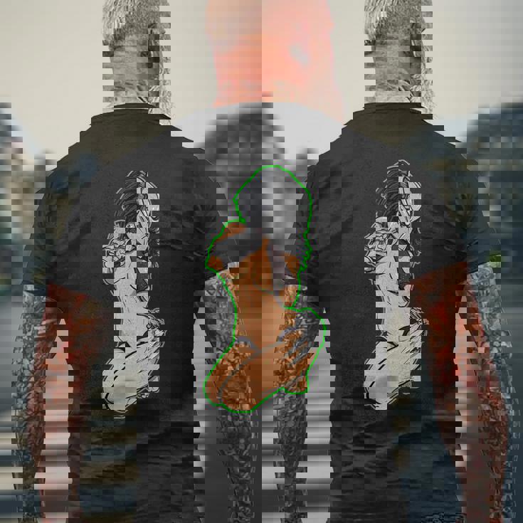 プレデター エイリアン ハンター ピンナップガール メンズTシャツ バックプリント 高齢者への贈り物