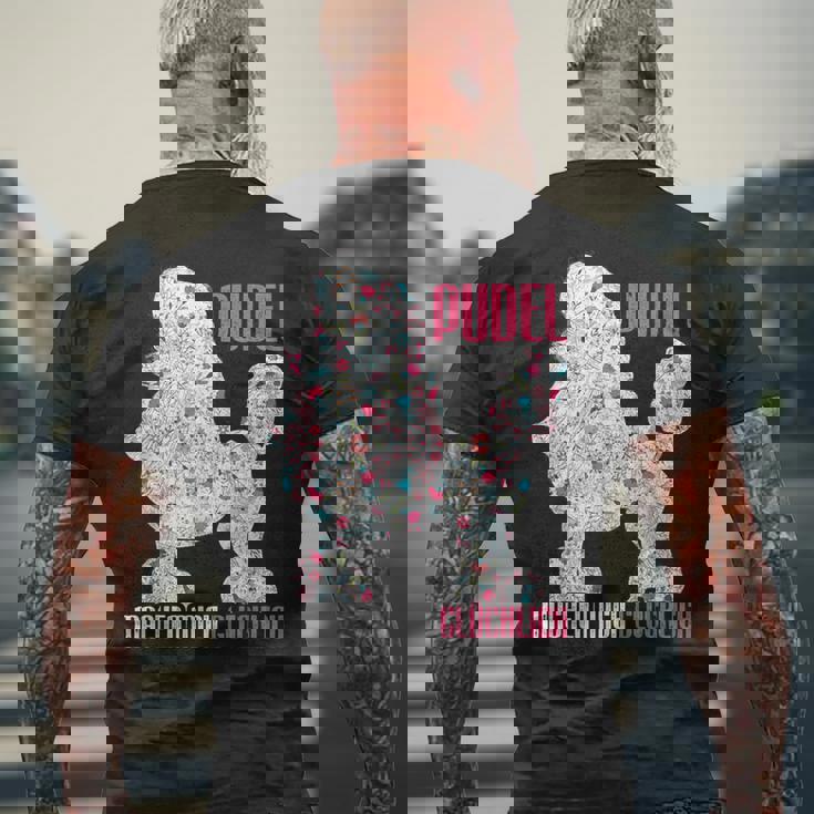 プードル メイクミーハッピー ヴィンテージ プードル メンズTシャツ バックプリント 高齢者への贈り物