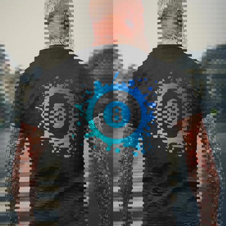 プール ビリヤード プレーヤー エイトボール シンプル プール メンズTシャツ バックプリント 高齢者への贈り物