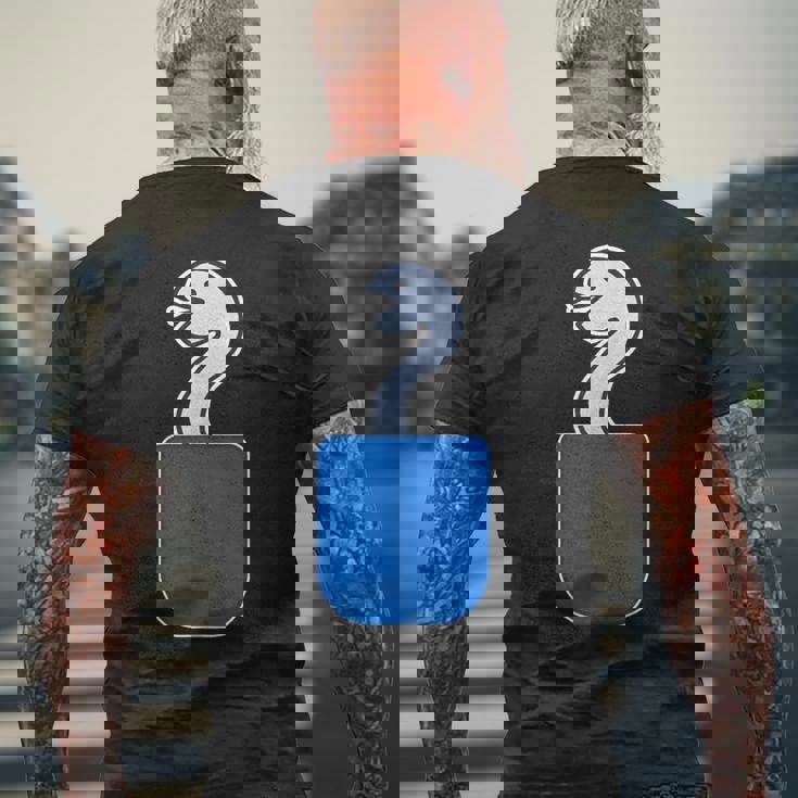 ヘビ 蛇（巳年）《いん ざ ポケット》ワンポイント 胸【どうぶつ フレンズ】動物 ポップ かわいい イラスト メンズTシャツ バックプリント 高齢者への贈り物