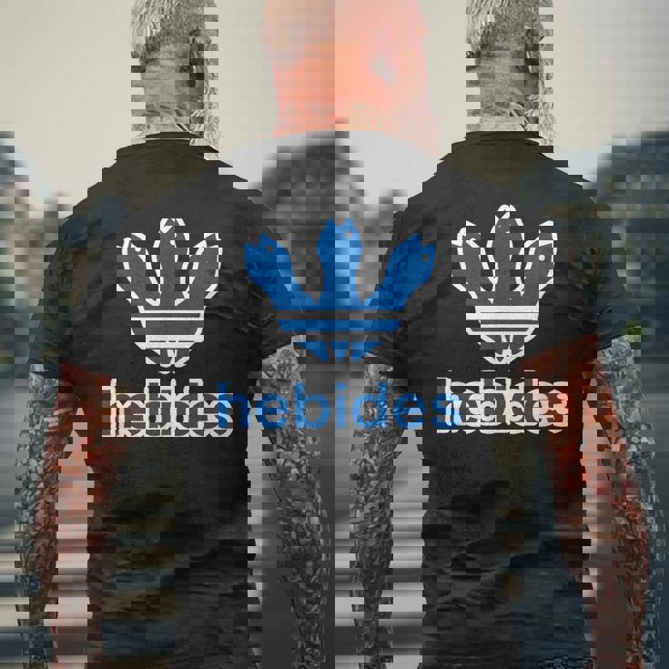 ヘビデス Hebides《ブルー 青》巳年 蛇年 へび【ブランド ロゴ パロディ】2025 干支 十二支 面白い メンズTシャツ バックプリント 高齢者への贈り物