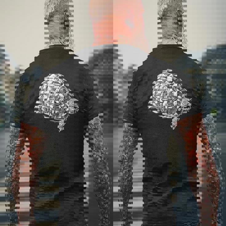 ヘルマンリクガメ メンズTシャツ バックプリント 高齢者への贈り物