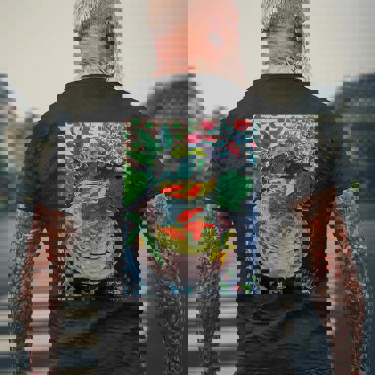 ヘンリ・マティス 金魚 メンズTシャツ バックプリント 高齢者への贈り物