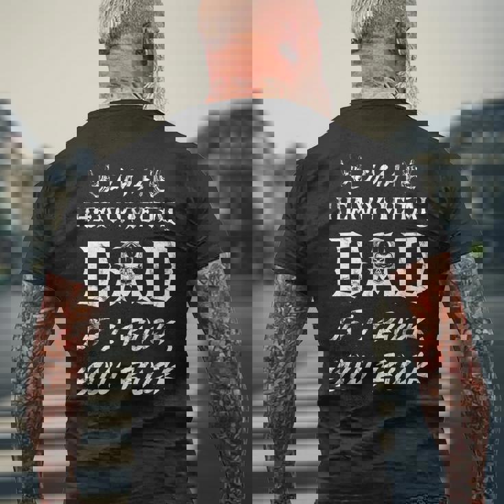 メンズ ヘヴィメタルをロックしたらヘヴィメタルお父さんだ メンズTシャツ バックプリント 高齢者への贈り物