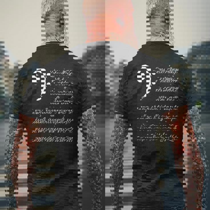 ヘ音記号 音符 音楽 楽譜 音楽用語 音楽雑貨 シンプル メンズTシャツ バックプリント 高齢者への贈り物