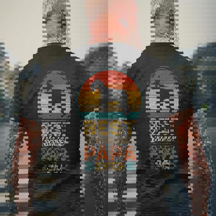 ベスト・シュナウザー・パパ ミニチュア・シュナウザー メンズTシャツ バックプリント 高齢者への贈り物