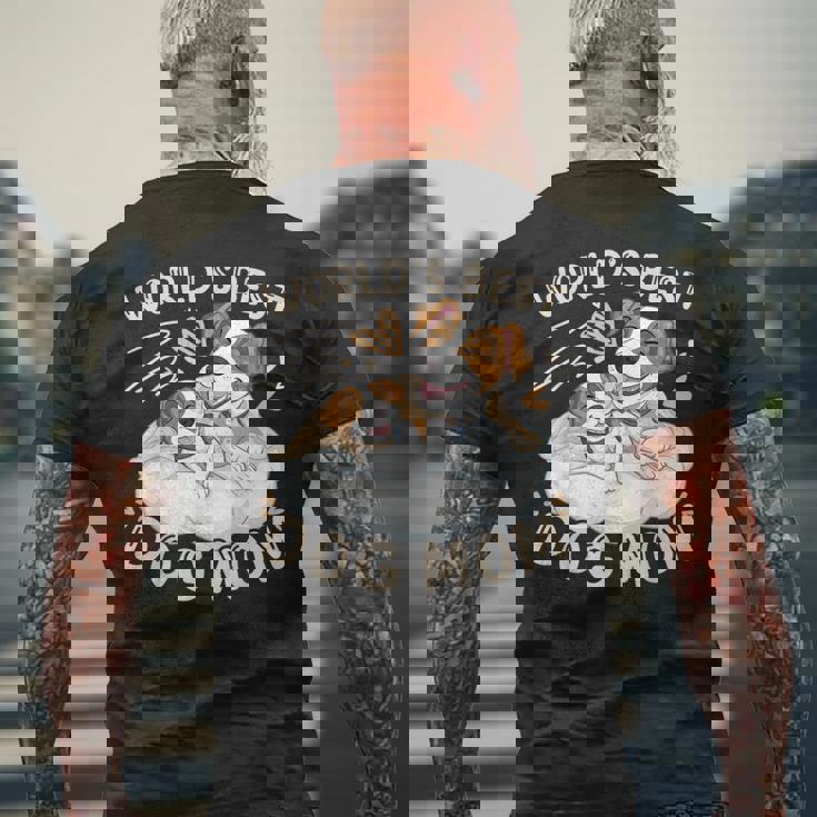 ベスト・ドッグ・ママ、子犬とジャック・ラッセル・テリア メンズTシャツ バックプリント 高齢者への贈り物