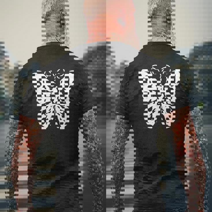 ベッキーバタフライ パーソナライズされたかわいい名前ワードアート メンズTシャツ バックプリント 高齢者への贈り物